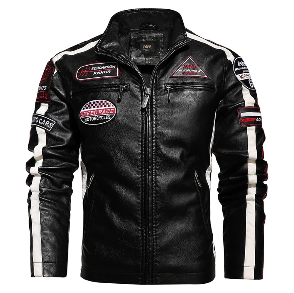 Mens Vintage Motorcycle Jacket Biker Leather Jacket